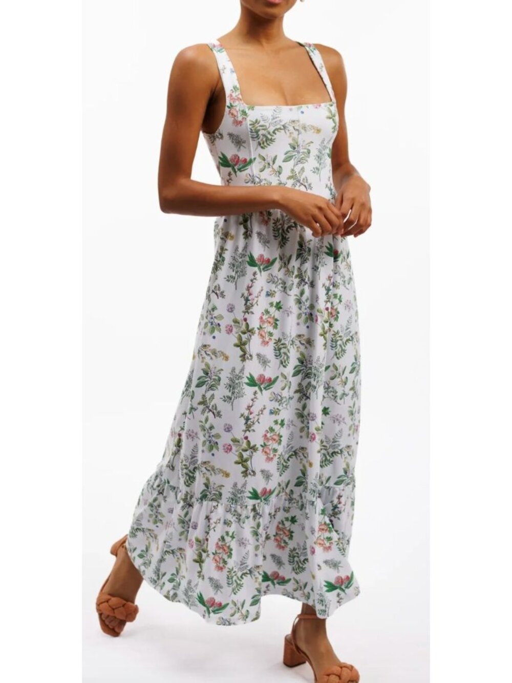 NWT Smith & Quinn Gardeners Bloom Bernadette Midi Dress White Floral Size XL
